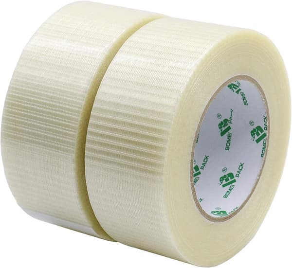 Klar Bi-Directionell Filamenttejp Bindning Kraftig Tejp (50m x 50mm 2-pack)