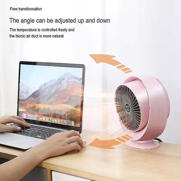 Rumvarmer, energieffektiv lille rumvarmer til soveværelse, ptc Keramisk Elektrisk rumvarmer til kontor og hjemmeautocamper( Farve: Pink)