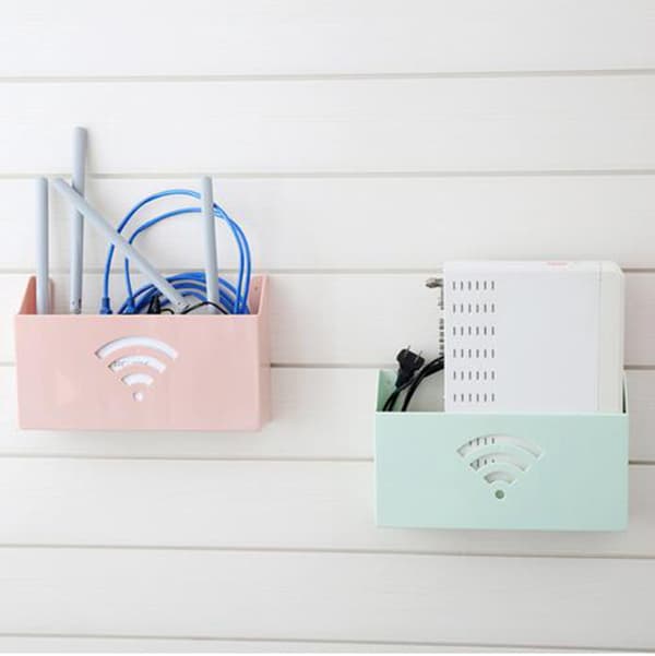 Home Creative - WiFi Router Väggförvaringslåda - Väggdekoration - För Mediaskärmning, rosa D