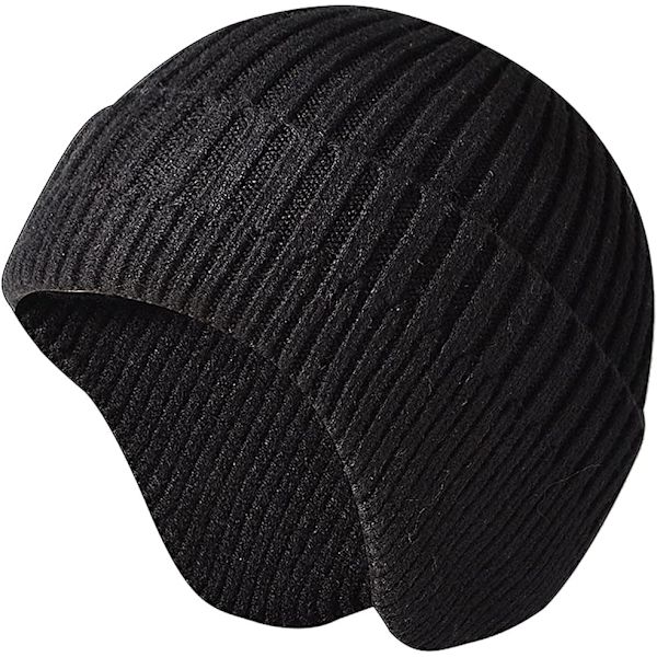 Vinterlue med øreklaffer Ulllue Hodevarmer Beanie for menn og kvinner Utendørs 2
