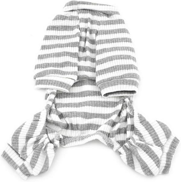 Pyjamas Valp Katt Randig Vadderad Valp Mysig Mjuk Höst Vardaglig Hund Grå M, 10320