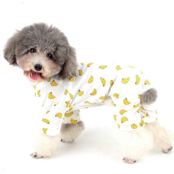 Bomulls Pyjamas för Hund, Sött Tryck, Bananmönster, Medium, 10370