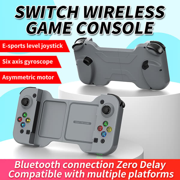 Grå IINE Mini Bluetooth-kontroller, multifunksjonell joystick kompatibel med Android og iPhone spillfjernkontroll