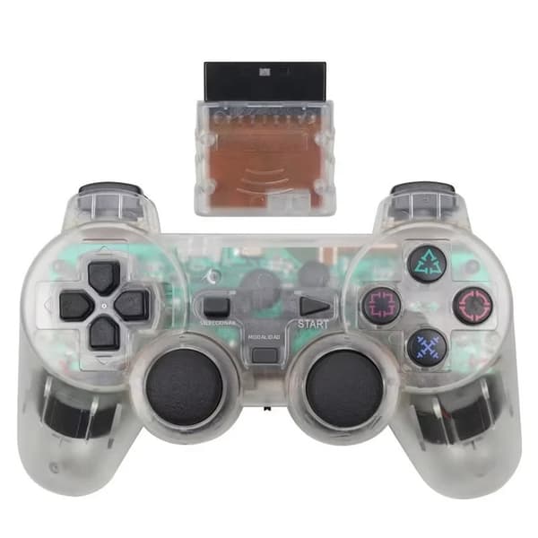 Trådbunden Gamepad-handkontroll för PS2-konsol med dubbel vibration, USB-kompatibel med PC