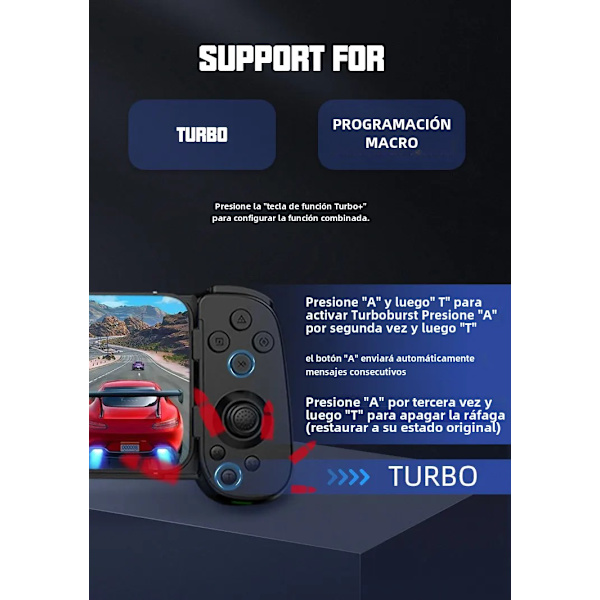 Hvid D3 BT 5.0 Mobil Spilcontroller Udvidbar, Kompatibel med Android/iOS/HarmonyOS