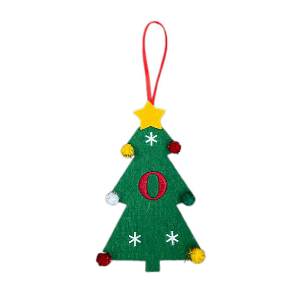 Nye filt juletrpynt 2024 Mini juletrbroderi Engelsk bokstav julepynt Små hengende deler Christmas Tree [O