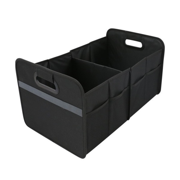 Bilhopfällbar låda XL, hopfällbar shoppingväska, organizer, hopfällbar bilväska, hopfällbar korg, väska, förvaring, låda, svart, 54 cm x 35 cm x 28