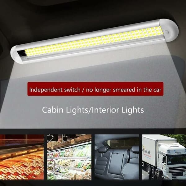 12V LED-ljusremsa, 120 lamppärlor, med strömbrytare
