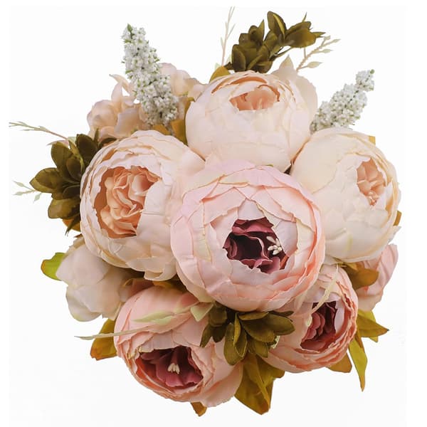 Kunstige peonblomster, lys rosa, 1 bunt