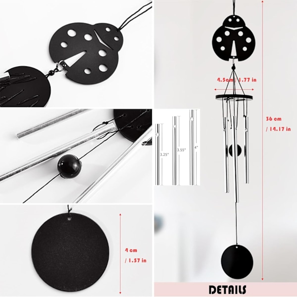 Miniatyr Vindspel för Utomhus, 2-pack Vackra Trädgårdsspel, Metalliska Charmig Vindspel för Patio
