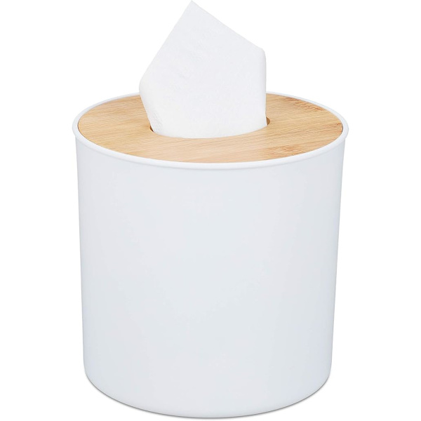Plast Tissue Box Bambulock Modernt Design Vit