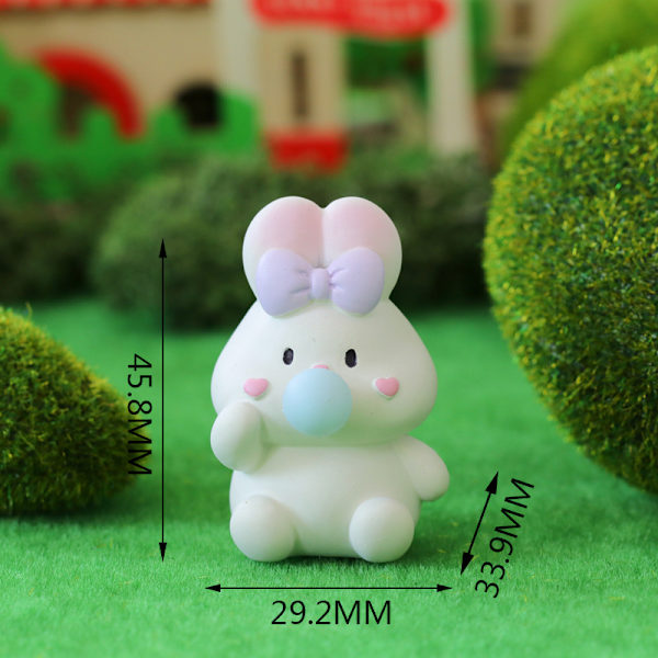 6 st nya japanska tecknade kanin söta mini kontors skrivbords dekoration tårta flicka hjärta flicka present 4-5cm