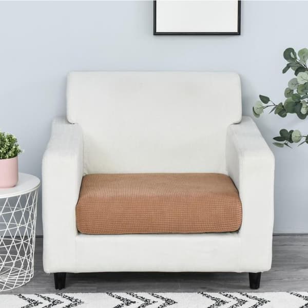 Kamel farve; Ekstra stort enkelt sofaovertræk, bredde 65-95CM, længde 65-95CM; Nordisk minimalistisk stil majsfleece sofaovertræk, fuld dækning elastisk Single-seater