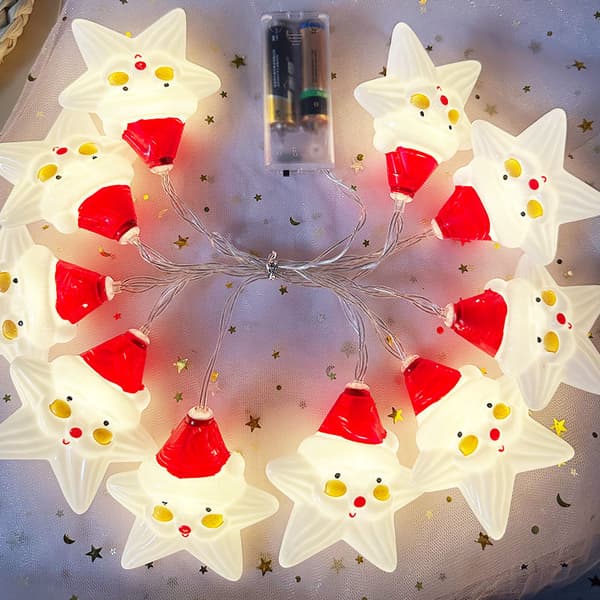 LED-lysstreng med stjerner, 3 m 20 LED-lys, batteridrevet (ingen batterier), julepynt D 3m