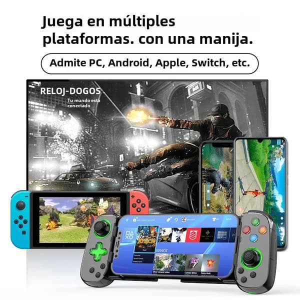 D10S Pink Trådløs Spilcontroller Kompatibel med Switch, Android, iOS og Tablet, Multiplatform Streaming Gamepad