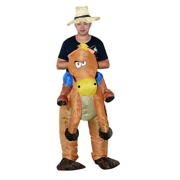 Vuxen uppblåsbar hästkostym Ride Cowboy Cosplay