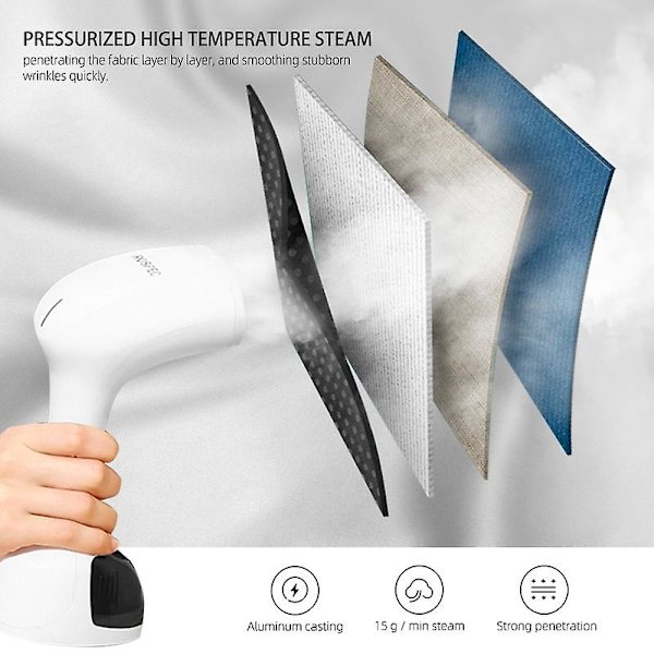 Husholdnings Elektrisk Tøjrenser Håndholdt Tøjdamper Damp Hængende Strygemaskine Dampstrygning Tøj Generator White