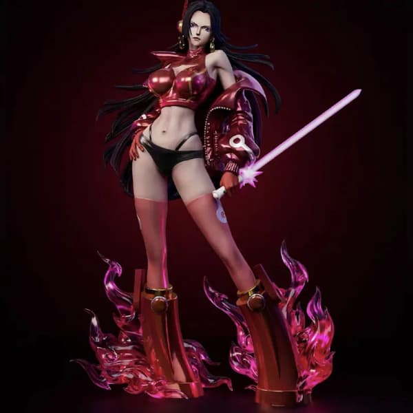 27 cm med låda; elegant piratkejsarinna animefigur alternativ variant, samlarobjekt skrivbordsdekor