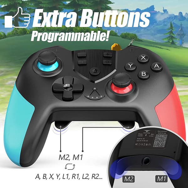 Sort Trådløs Bluetooth Spilcontroller, Kompatibel med PS3 og PC, Gamepad Joystick Tilbehør