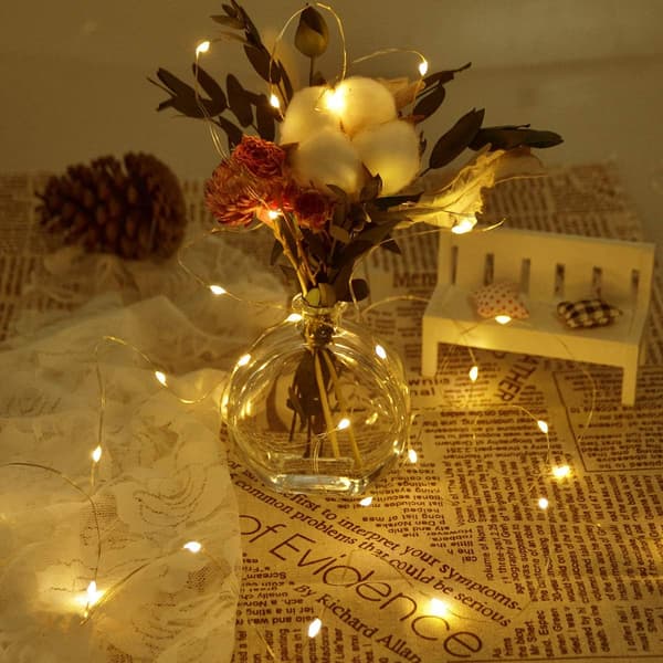 1 stk. eventyrlys, 5M 50 LED, stemningslys for festbryllupsdekorasjoner (varmhvit) B