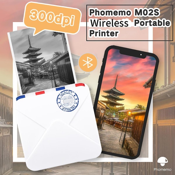 Printer 300dpi M02s kunstfotoprinter gør det selv juledekor Impressora bærbar printer Trmica papir