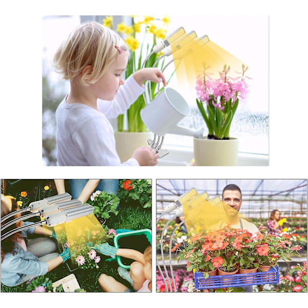 Plantelys, 3/6/12 timers automatisk tænd/sluk, 156 LED'er sollignende fuldspektrum vækstlys, lampe til indendørs planter
