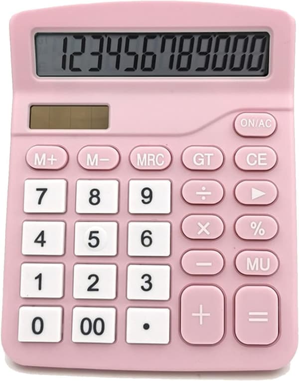 Pink 12 Bit Solar Videnskabelig Lommeregner Skrivebordscomputer til Finanskontor Stor Skærm