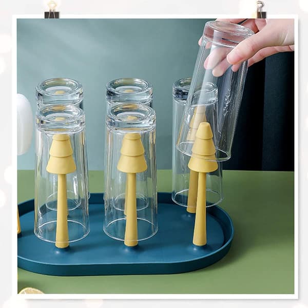 Förvaringsställ för koppar, diskställ för glas, avrinningsställ för koppar (Blå Gul)