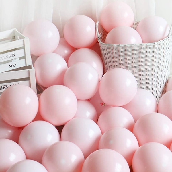 200 stycken pastell rosa ballong 5 tums mini macaroon latexballong och ballong för festtillbehör för dekoration födelsedag, festceremoni, bröllop