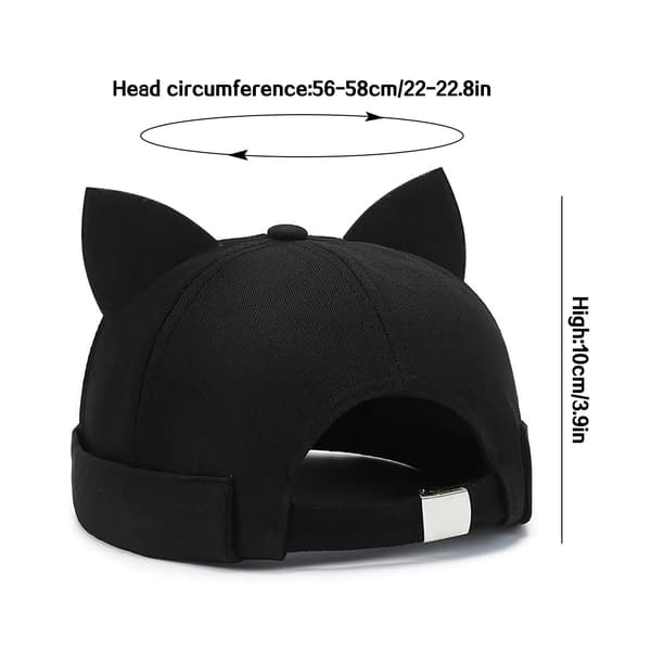 Dam Kattöron Hatt Söt Docker Mössa Utan Skärm Skullcap Sjömansmössa Rullad Kant Retro Beanies-14636
