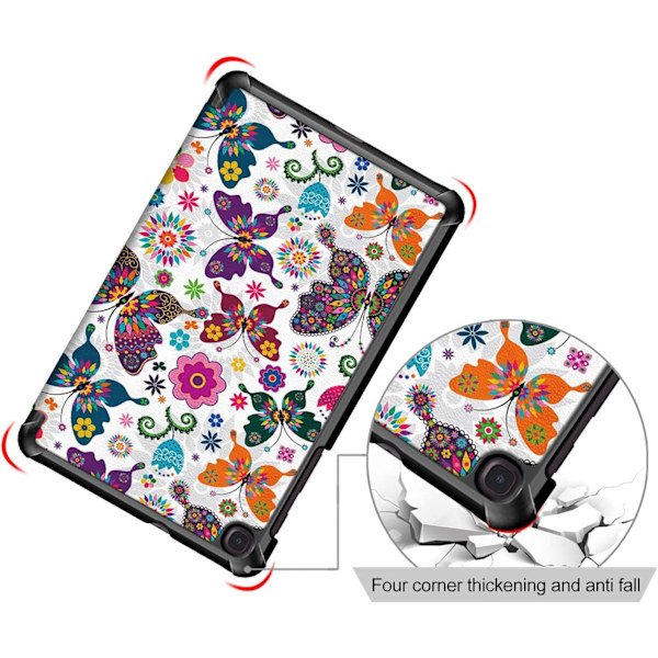 Samsung Galaxy Tab S6 Lite 10.4 2020 SM-P610 / SM-P615 Tabletfodral, Smalt Tri-Fold Hårdskydd för Galaxy Tab S6 Lite 10.4 tum - Fjäril