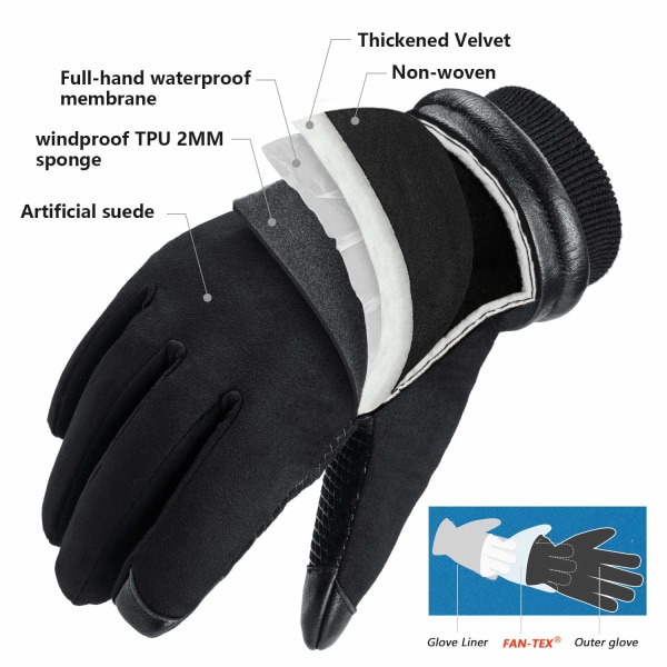 Varme handsker til udendørs sportsski