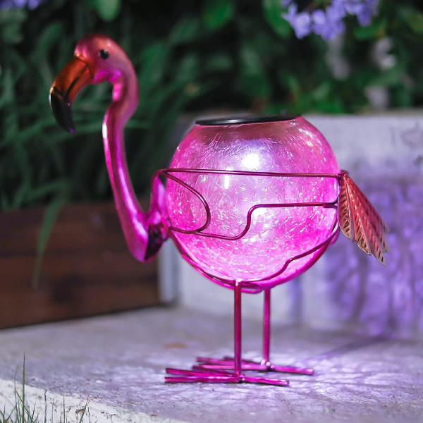 Dekorativ utomhussollykta Vattentät LED-sollampor Flamingo bordslampa för uteplats