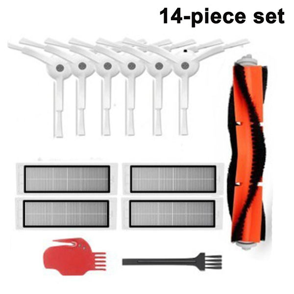 Reservedele til støvsugere, 13 stykker, støvsuger reservedele til robot, 1 hovedbørste, 6 sidebørster, 4 filtre, 1 rengøringshjælp1 Clea