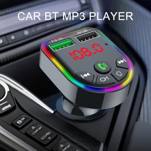 FM-lähetin, auton Bluetooth 5.0 langaton MP3-soitin, pikalaturi, USB -levyn/TF-kortin tuki,,
