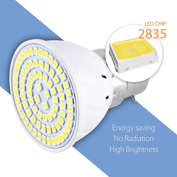 6 stk. GU10 LED Lampe E27 Spotlight Pære 3w 5w 7w Lampara E14 220v GU 10 Bombillas LED MR16 GU5.3 Spotlys B22 Dekoration Ampoul 6 stk. 48 LED'er 220v