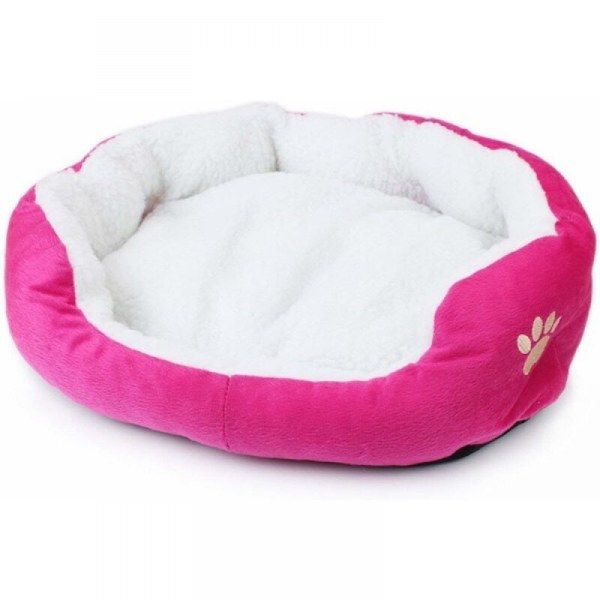 Poteaftryk kæledyrssengemåtte, uld, pink