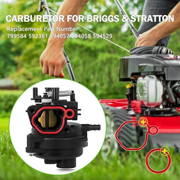 799584 Bensinaattori Yhteensopiva Briggs & Stratton TB110, TB200, 09P702, 103M02, 550EX, 625EX, 675EX, 725EXI, 163cc Ruohonleikkuri
