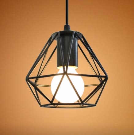 Retro Metal Lysekrone Retro Loft Lysekrone Edison Base E27 Loftbelysning 16*17cm Sort 1 Styk A