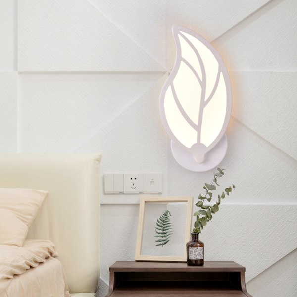 Bladformad vägglampa, LED dekorativa vägglampor Dekor Sconce Modern sänglampa för inomhus & utomhus