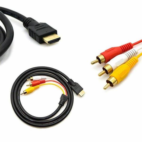 2-pak HDMI til AV-adapterkabel 1080P, 1,5 m HDMI han til 3 RCA, envejs video-lydkonverter 2pcs