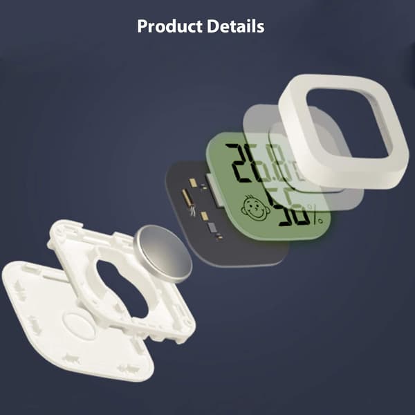 Mini digitalt innendørs termometer hygrometer fuktighetstemperatur LCD-skjerm Bluetooth trådløs sensor termometer for hjem, kontor, Di