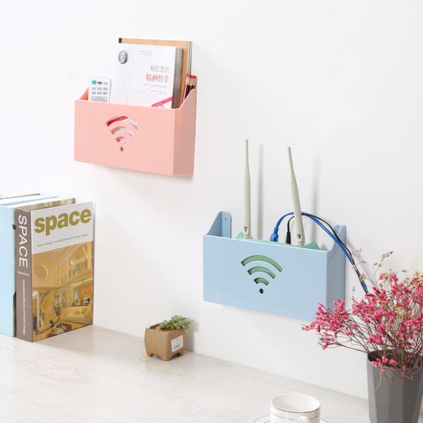 Home Creative - WiFi Router Väggförvaringslåda - Väggdekoration - För Mediaskärmning, rosa D