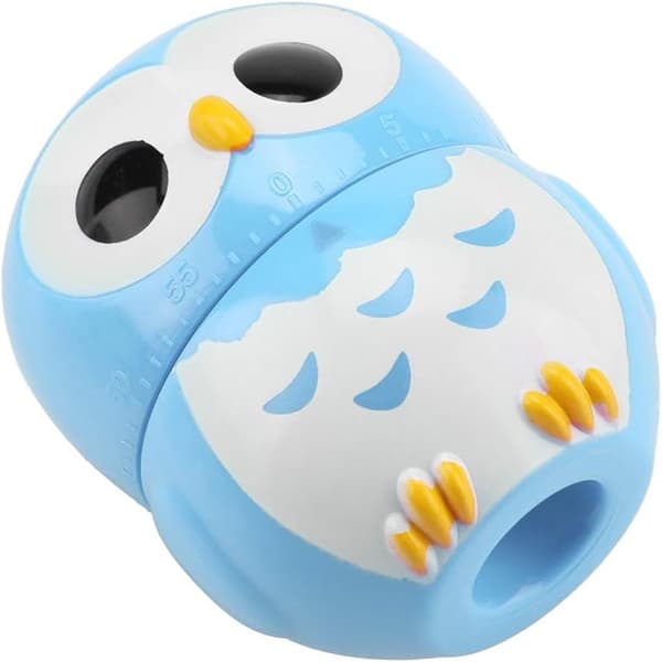 Mekanisk uggletimer, manuell digital kökstimer, köksbänk. Väckarklocka blå Blue