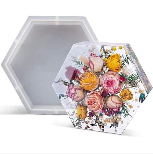 Hartsform, hexagonal hartsform för blomsterbevarande, 18,4*16,5*5,1cm A
