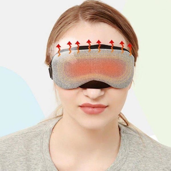 Cht- Steam Eye Mask Massager USB Temperaturkontroll Värme Steam Cover för att lindra svullna mörka cirklar Torra ögon Stressmassage Gray
