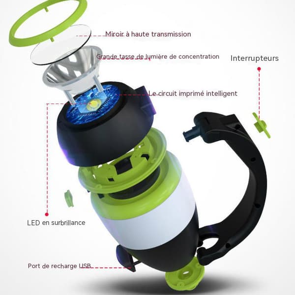 Oppladbar LED-campinglykt, 3 moduser, campinglanterne, camping- og turlys & stormlykt, vanntett A