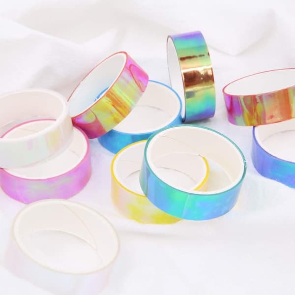 10 stk. Maskeringstape for gutter og jenter DIY-prosjekter, koding og Art Deco (regnbuefarger)