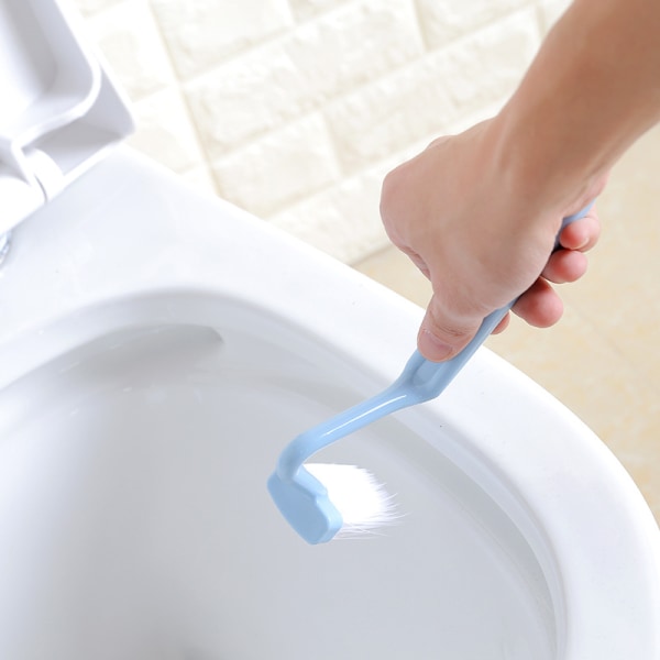 3st Böjd Toalettborste V Typ Plast Toaletthörnkant Rengöringsborste Toalettkantborste