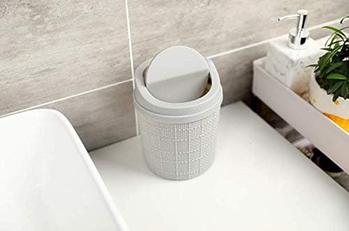 Bordskorg med svänglock 85g Kompakt design för badrum grå 11,5 x 16cm 1 styck B